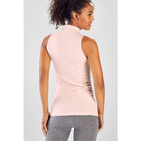 NWOT Fabletics Kathy Seamless Mock Turtleneck in Peach Sz L - Picture 2 of 7